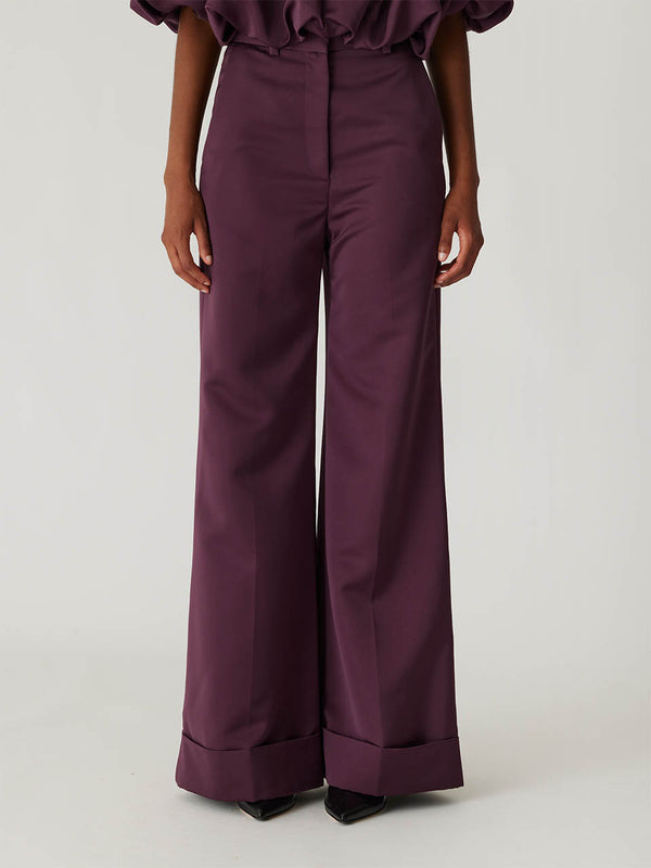 rebecca taylor Techy Sateen Wide Leg Pant