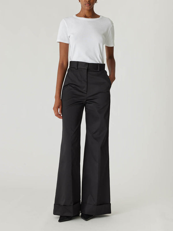 rebecca taylor Techy Sateen Wide Leg Pant