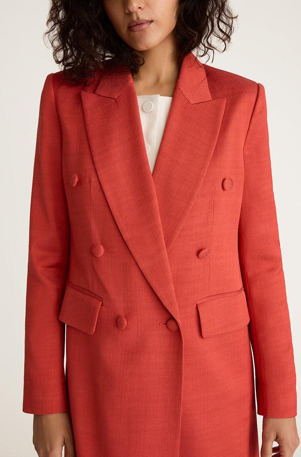 Rebecca Taylor Viscose Slub Blazer Coat