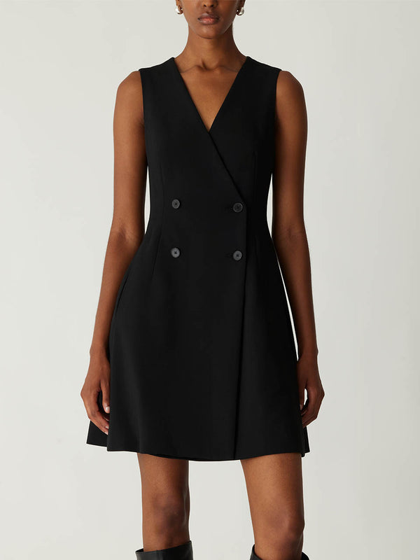 Rebecca Taylor Refined Suiting Double Breasted Mini Dress