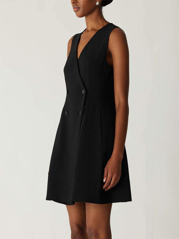 Rebecca Taylor Refined Suiting Double Breasted Mini Dress