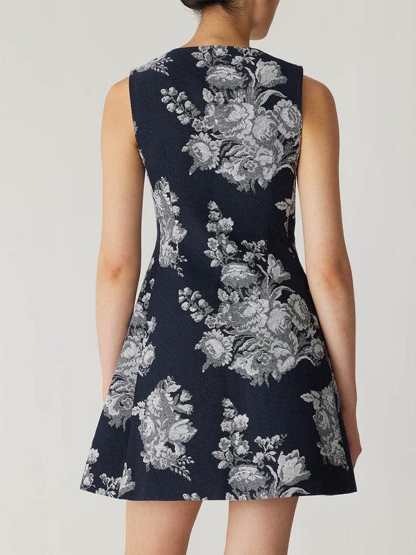 Rebecca Taylor Venice Toile Jacquard Double Breasted Mini Dress