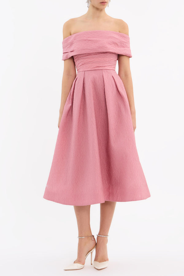 Rebecca Vallance Adalyn Off The Shoulder Midi Dress