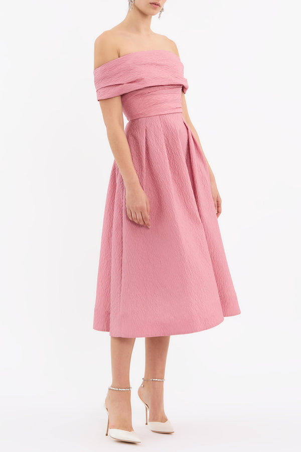 Rebecca Vallance Adalyn Off The Shoulder Midi Dress