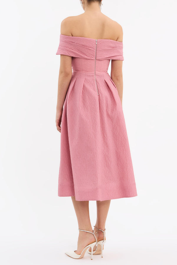 Rebecca Vallance Adalyn Off The Shoulder Midi Dress