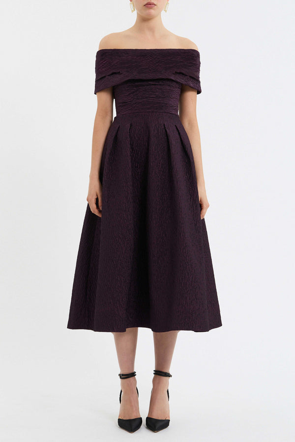 Rebecca Vallance Adalyn Off The Shoulder Midi Dress