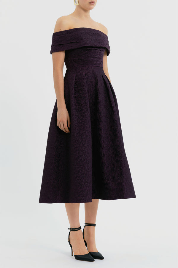 Rebecca Vallance Adalyn Off The Shoulder Midi Dress