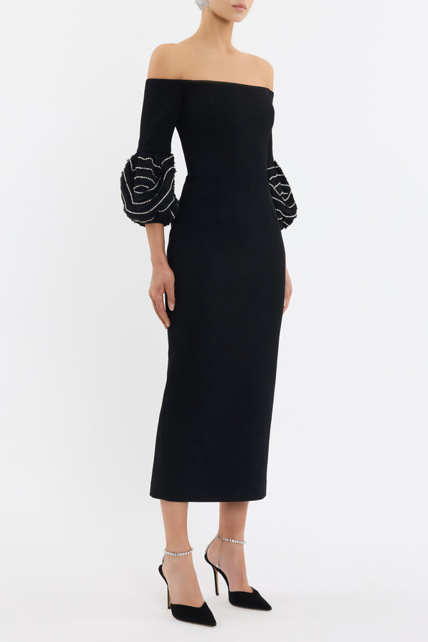 Rebecca Vallance Bellatrix Off The Shoulder Midi Dress