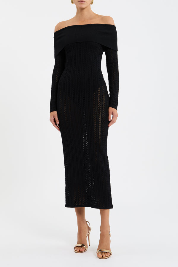 Rebecca Vallance Lorelei Off The Shoulder Midi Dress