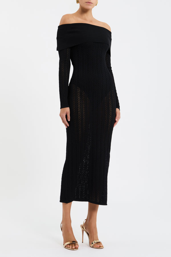 Rebecca Vallance Lorelei Off The Shoulder Midi Dress