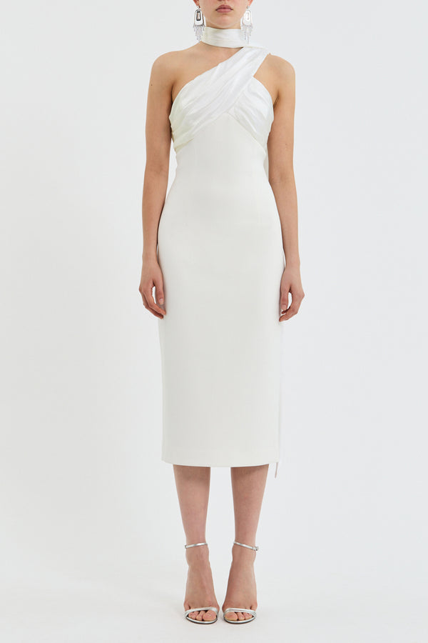 Rebecca Vallance Atlas Halter Tie Midi Dress