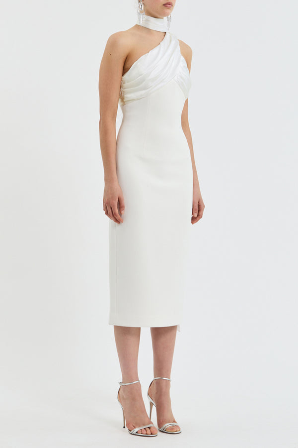 Rebecca Vallance Atlas Halter Tie Midi Dress