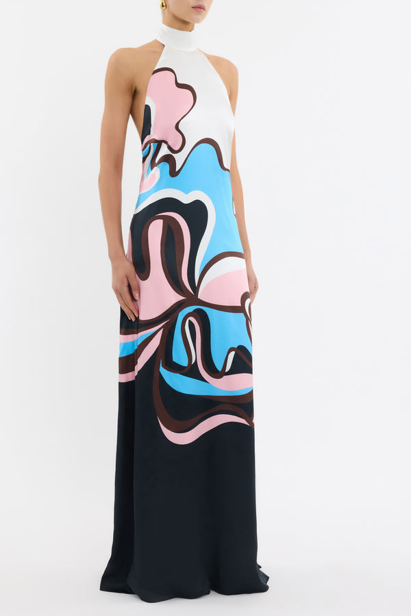 Rebecca Vallance Barbados Breeze Halter Maxi Dress