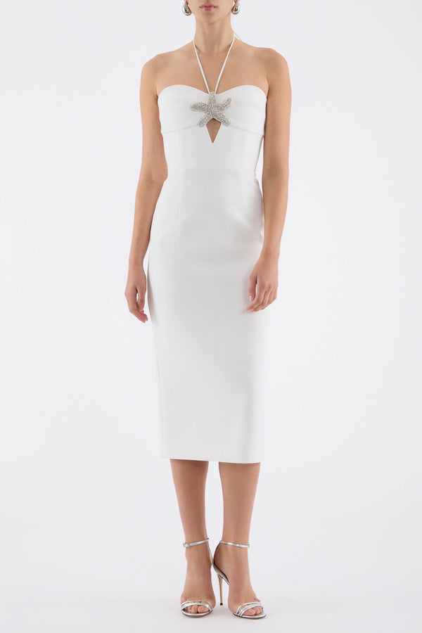 Rebecca Vallance Chantara Halter Midi Dress