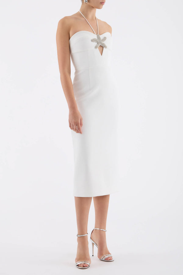 Rebecca Vallance Chantara Halter Midi Dress