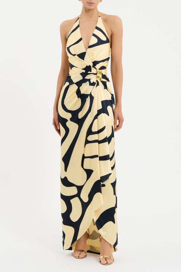 Rebecca Vallance Dune V Neck Maxi Dress