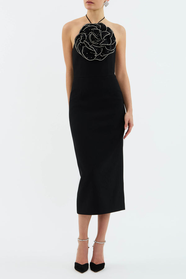 Rebecca Vallance Eliana Halter Midi Dress