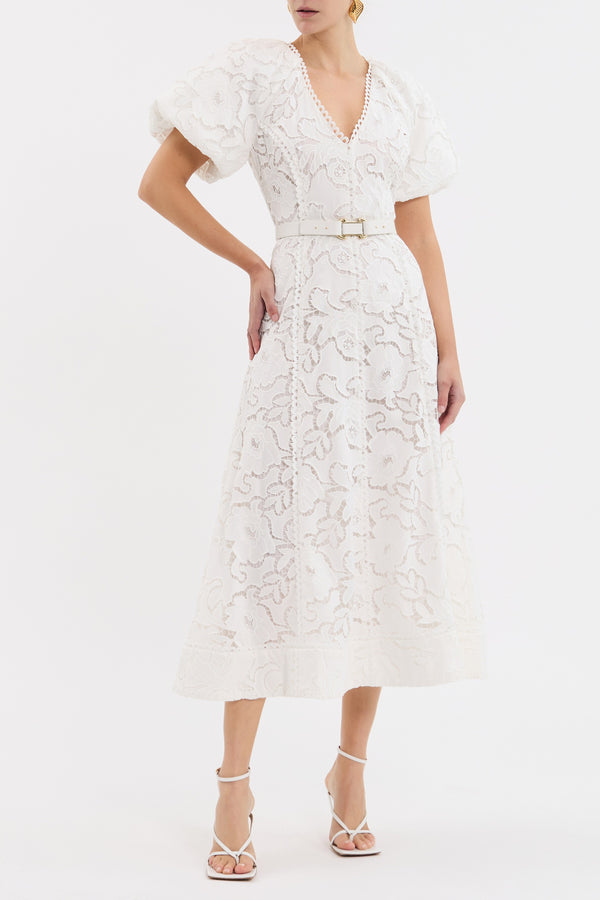 Rebecca Vallance Ginger Puff Sleeve Midi Dress