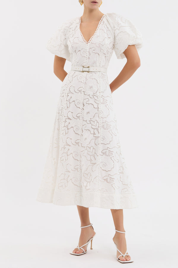 Rebecca Vallance Ginger Puff Sleeve Midi Dress