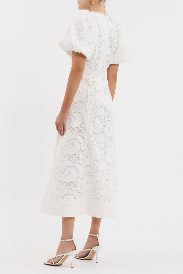 Rebecca Vallance Ginger Puff Sleeve Midi Dress