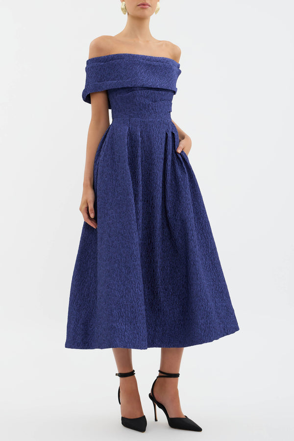 Rebecca Vallance Helene Off Shoulder Midi Dress