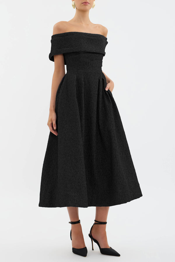 Rebecca Vallance Helene Off Shoulder Midi Dress