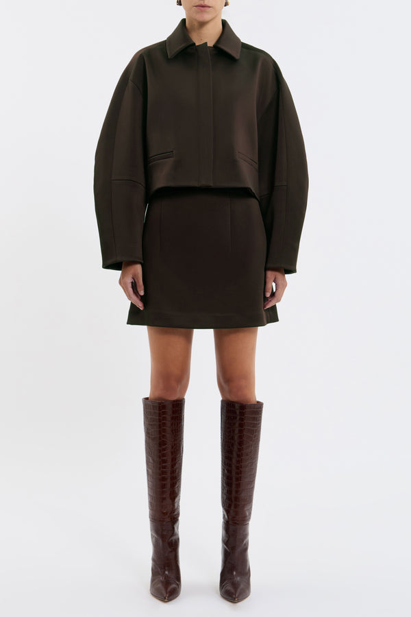 Rebecca Vallance Merlot Cropped Jacket