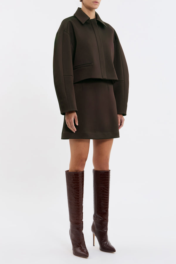 Rebecca Vallance Merlot Cropped Jacket