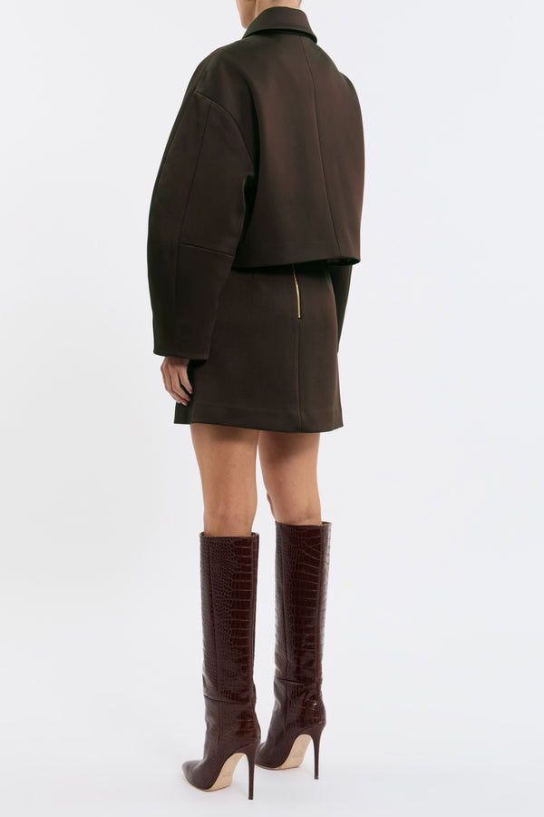 Rebecca Vallance Merlot Cropped Jacket