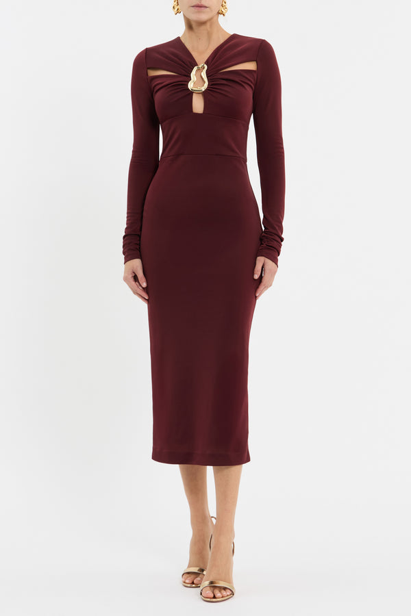 Rebecca Vallance Mischa Long Sleeve Midi Dress