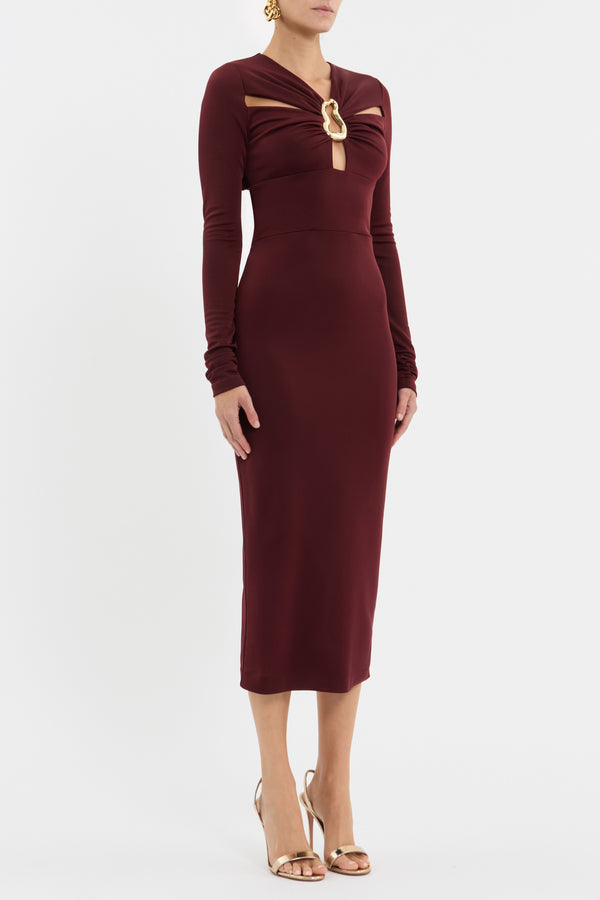 Rebecca Vallance Mischa Long Sleeve Midi Dress