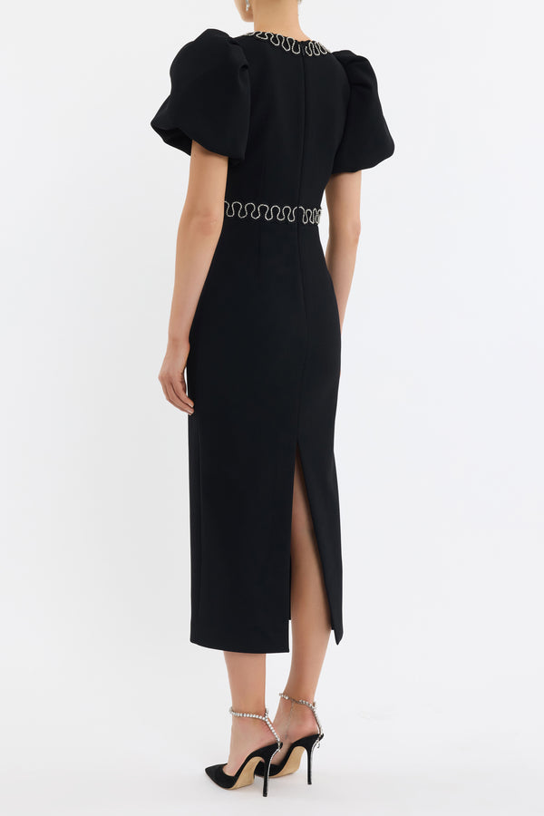 Rebecca Vallance Nyx Puff Sleeve Midi Dress