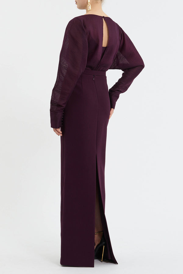 Rebecca Vallance Syrah Pleated Gown