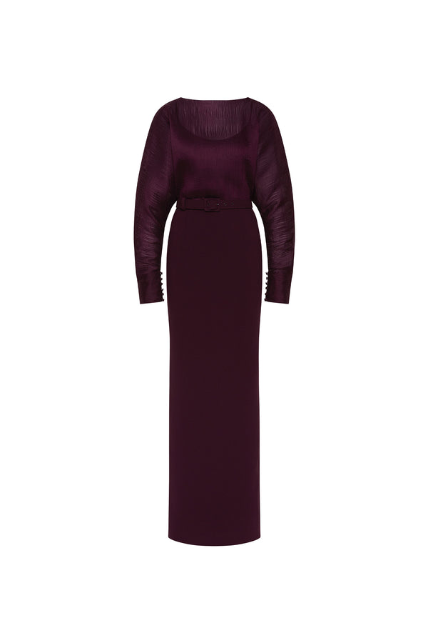 rebecca vallance Syrah Pleated Gown