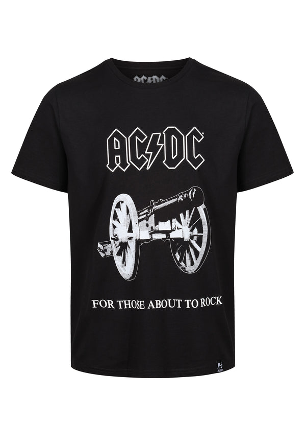 Recovered Clothing ACDC 'For Those About Rock' Black Slub T-Shirt