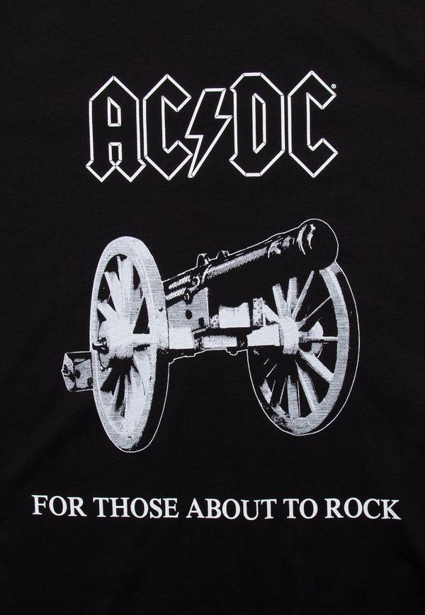 Recovered Clothing ACDC 'For Those About Rock' Black Slub T-Shirt