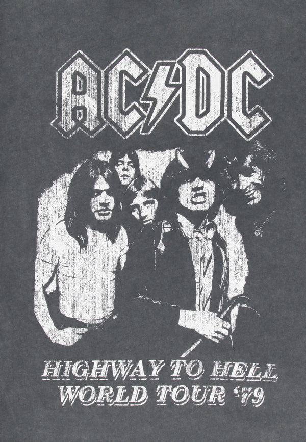 Recovered Clothing ACDC Highway To Hell World Tour Washed Black T-Shirt