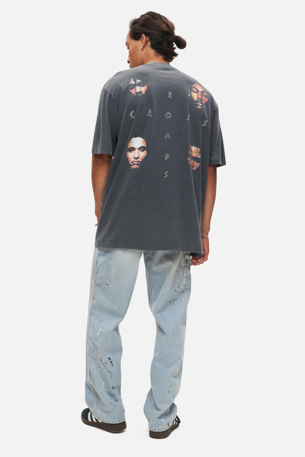 Recovered Clothing Bone Thugs-n-Harmony Washed Black Relaxed T-Shirt By Recovered