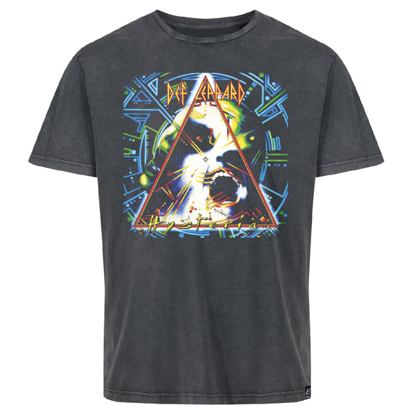 Recovered Clothing Def Leppard Hysteria Washed Black Relaxed T-Shirt By Recovered