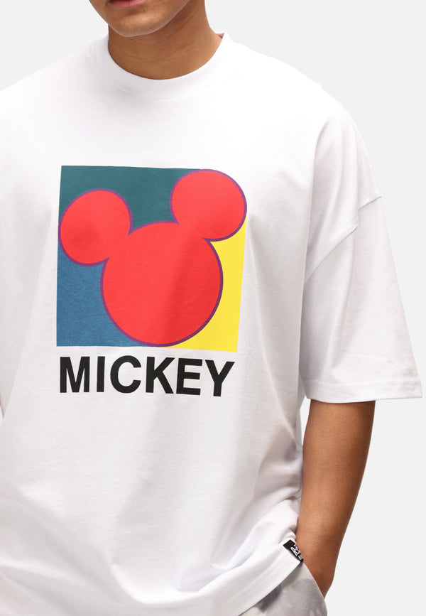 Recovered Clothing Disney Classic Mickey Logo White Oversized T-Shirt