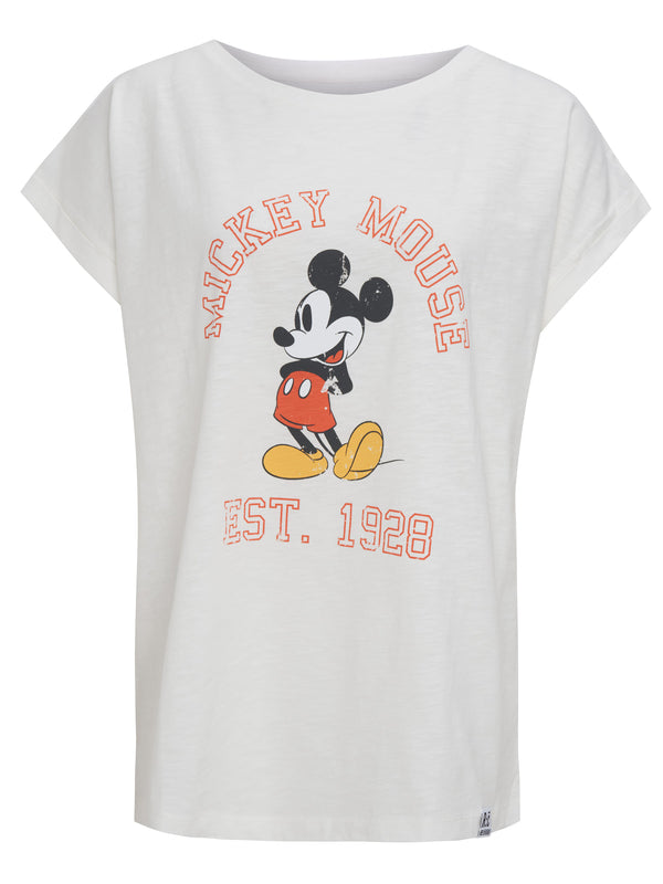 Recovered Clothing Disney Mickey Mouse Established Ecru Boyfriend T-Shirt