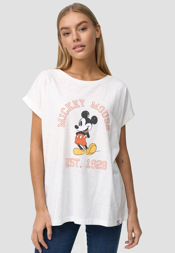 recovered clothing Disney Mickey Mouse Established Ecru Boyfriend T-Shirt recovered clothing Disney Mickey Mouse Established Ecru Boyfriend T-Shirt