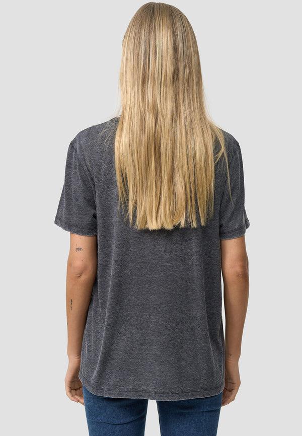 Recovered Clothing Disney Mickey Mouse Shy Charcoal Womens Fitted T-Shirt