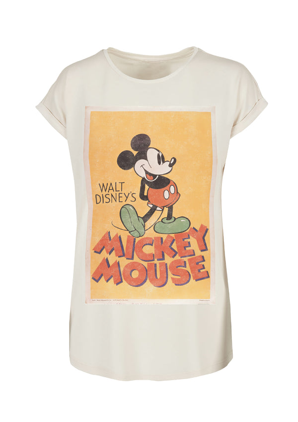 Recovered Clothing Disney Mickey Mouse Vintage Poster Ecru Womens Boyfriend T-Shirt