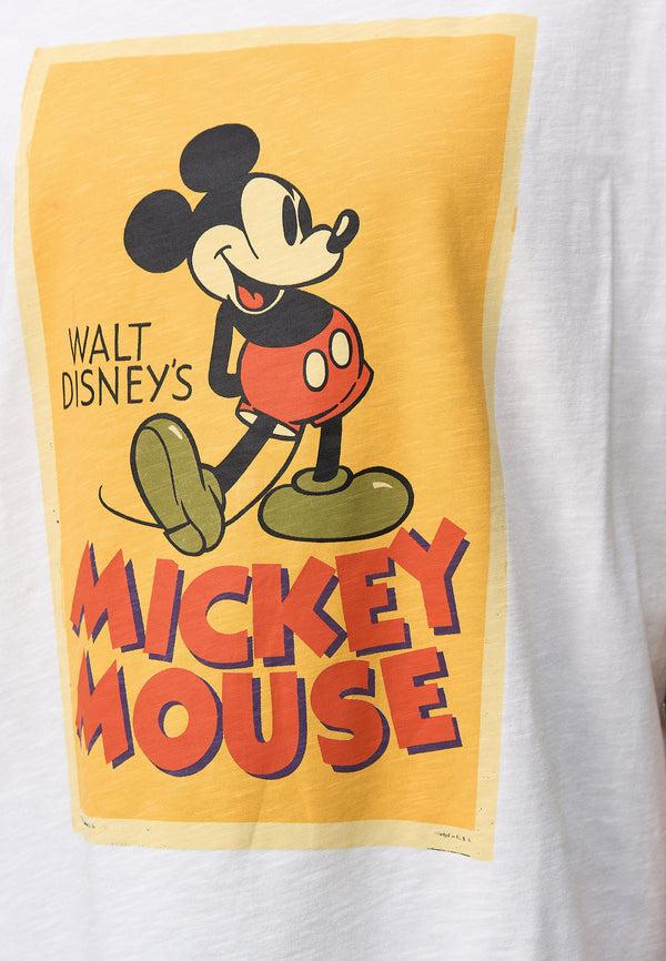 Recovered Clothing Disney Mickey Mouse Vintage Poster Ecru Womens Boyfriend T-Shirt