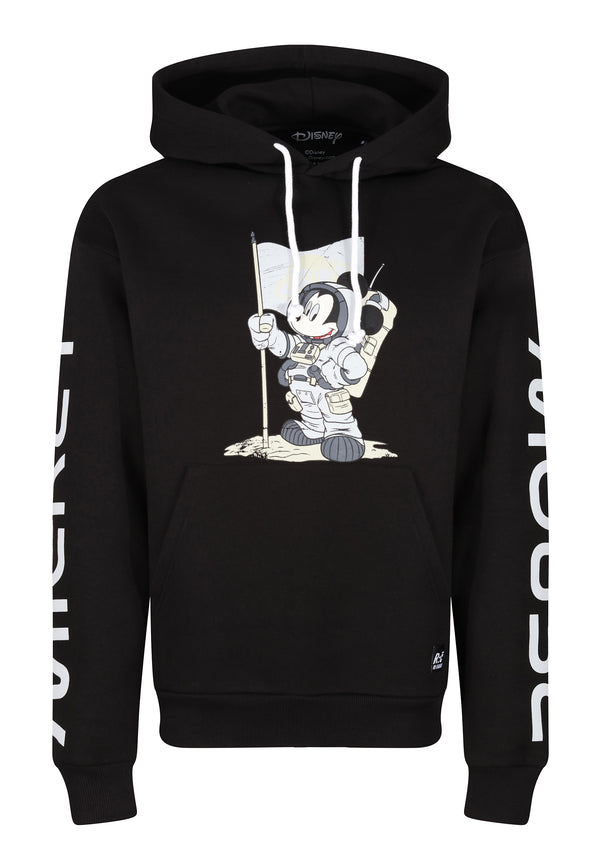 Recovered Clothing Disney Space Mickey Black Hooded Sweatshirt