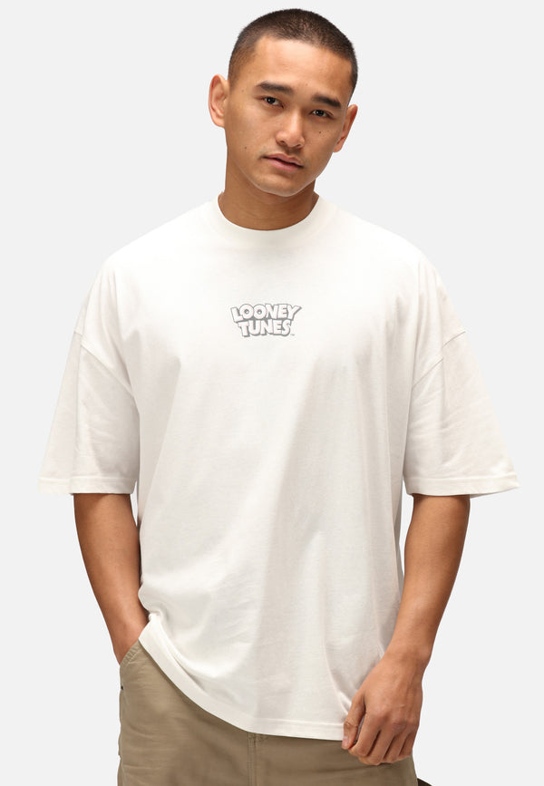 recovered clothing Looney Tunes Character Central Ecru Oversized T-Shirt recovered clothing Looney Tunes Character Central Ecru Oversized T-Shirt