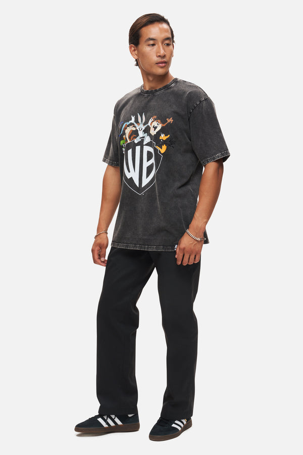 Recovered Clothing Looney Tunes Washed Black Relaxed T-shirt By Recovered