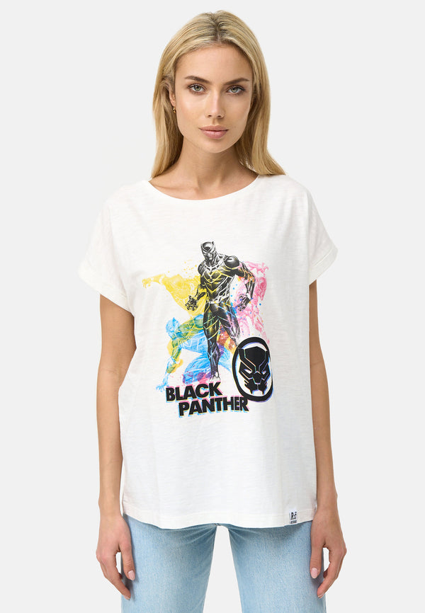 recovered clothing Marvel Multi coloured Black Panther Womens Boyfriend T-Shirt Shirt