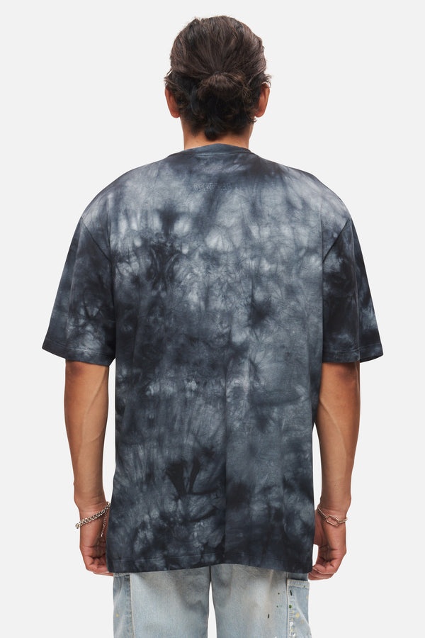 Recovered Clothing Misfits Skull Black Tie-Dye Relaxed T-Shirt By Recovered